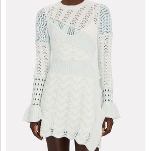 LoveShackFancy Kaelynn Chevron Knit Mini Dress in size S